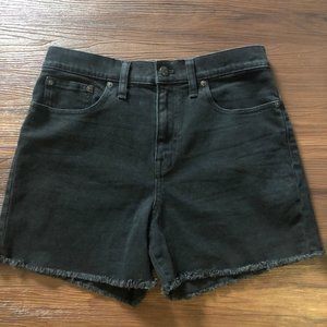 High Rise Madewell Denim Shorts Washed Black